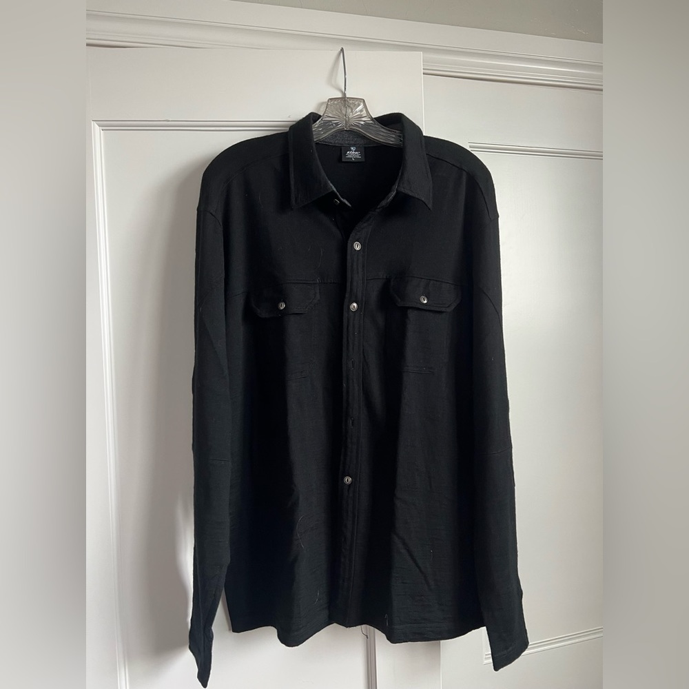Black long sleeve dress shirt for men